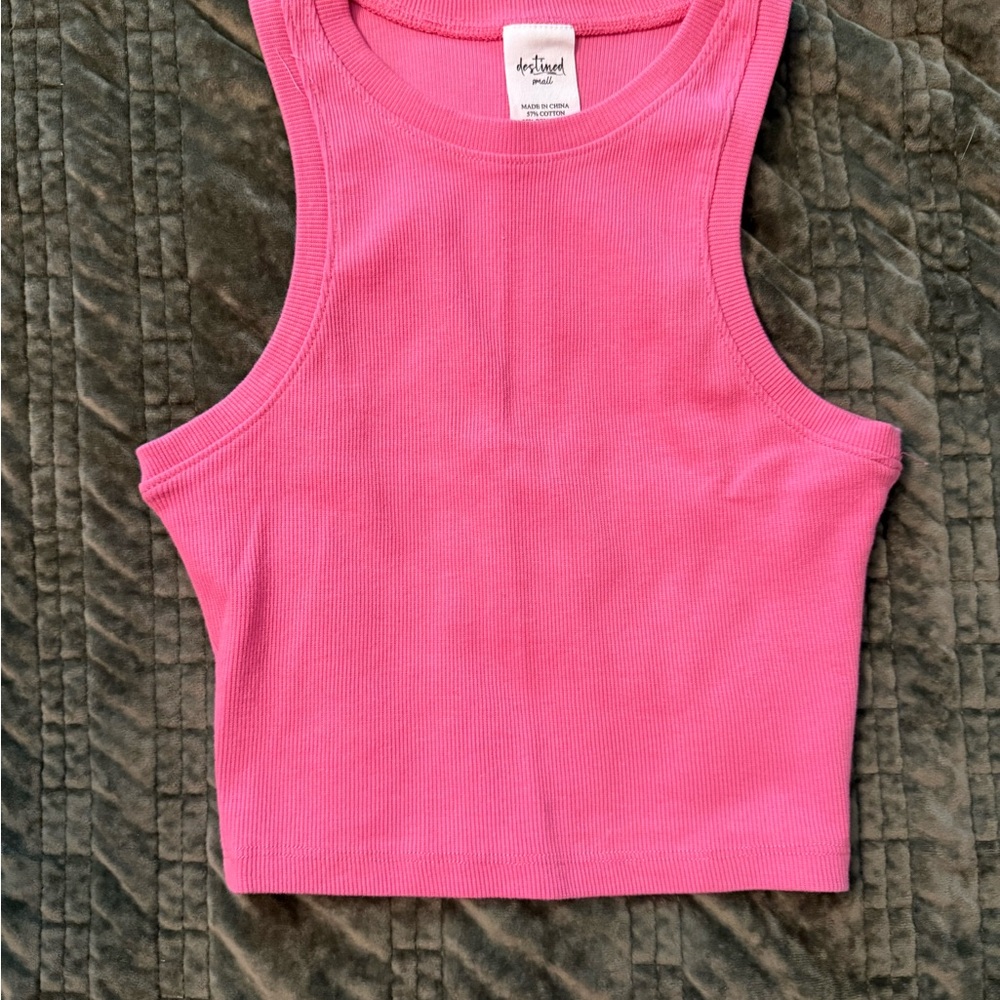 SOLD Pink Ribbed Tank Top